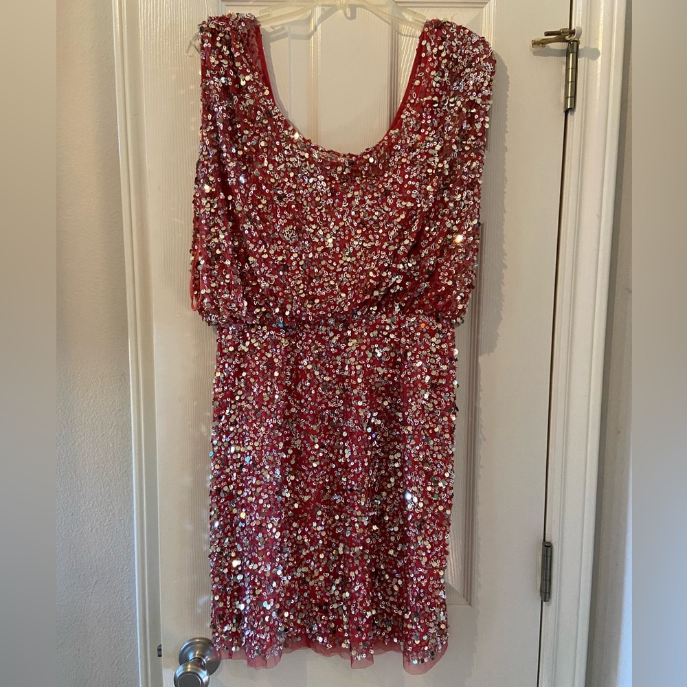 Aidan Mattox Sequin Blouson Dress